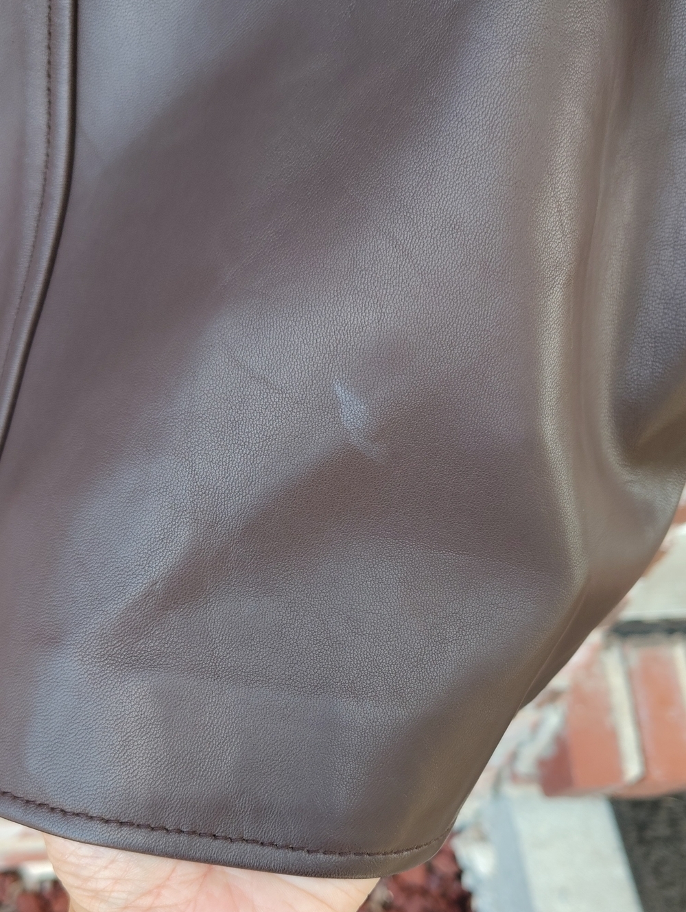Nordstrom Lambskin Soft Leather Full Zip Vest Jacket Size XS Brown Grunge Biker - Picture 8 of 13